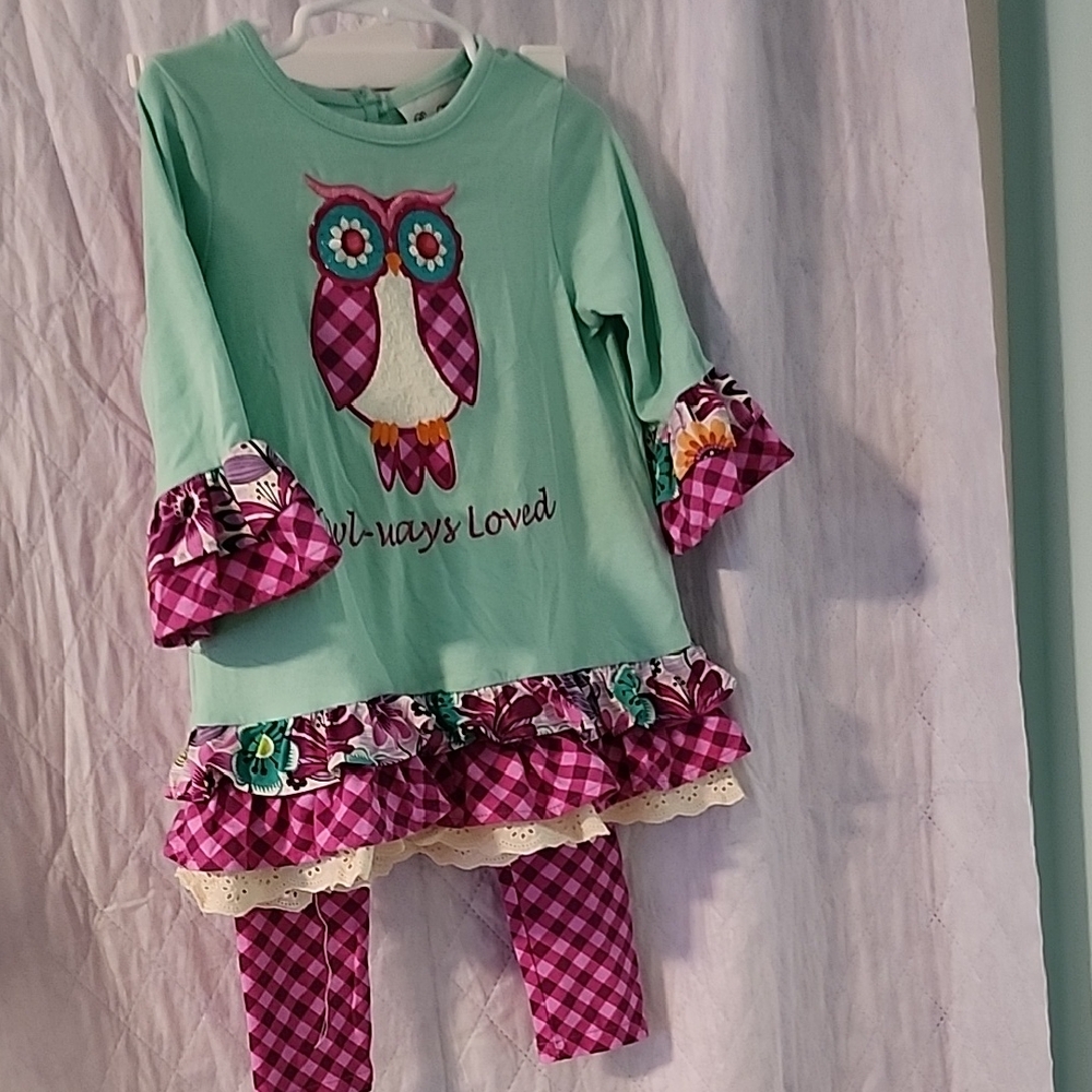 Rare Editions Girls Pant Set Size 4 EUC (#3476)
